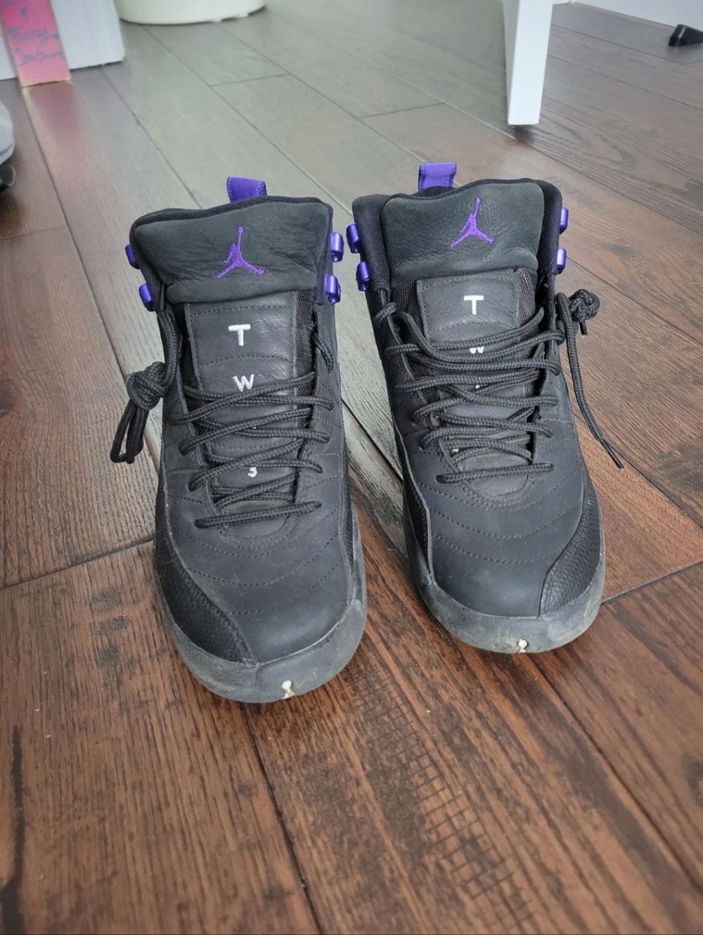 Jordan Black and Purple Retro Basketball Shoes